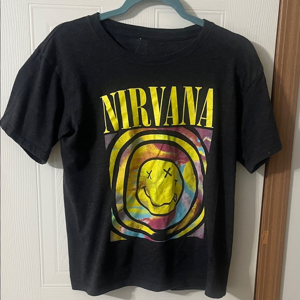 NIRVANA T-Shirt with Yellow and Multicolor Design